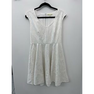 White and Silver Gianni Bini Dress Size Medium